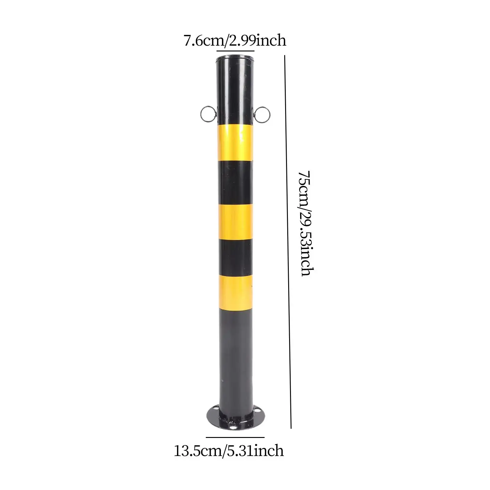 Safe bollard post 30' H metal parking barrier multifunctional for street traffic sensitive area road intersections double ring