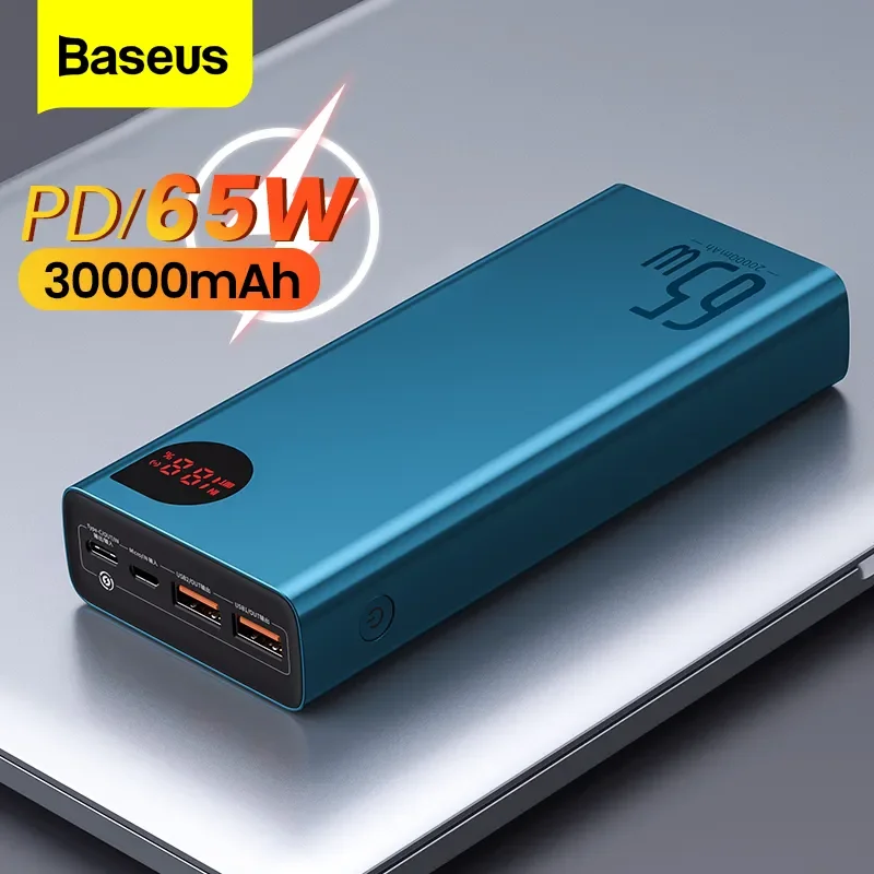 

Baseus PD 65W Power Bank 30000mAh Fast Charging External Battery Portable Charger 20000mAh PowerBank For iPhone Xiaomi MacBook