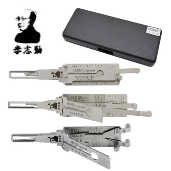 Originale Lishi 2-in-1 HU66 HU100 HON66 HU100R HU92 HY22 TOY2 TOY48 HU101 HU162T-8 lishi Pick Tool Porta strumento di apertura Acciaio s