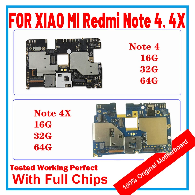 Материнская плата для Xiaomi Hongmi Redmi Note 4 4X 16/32/64 ГБ | Мобильные телефоны и аксессуары