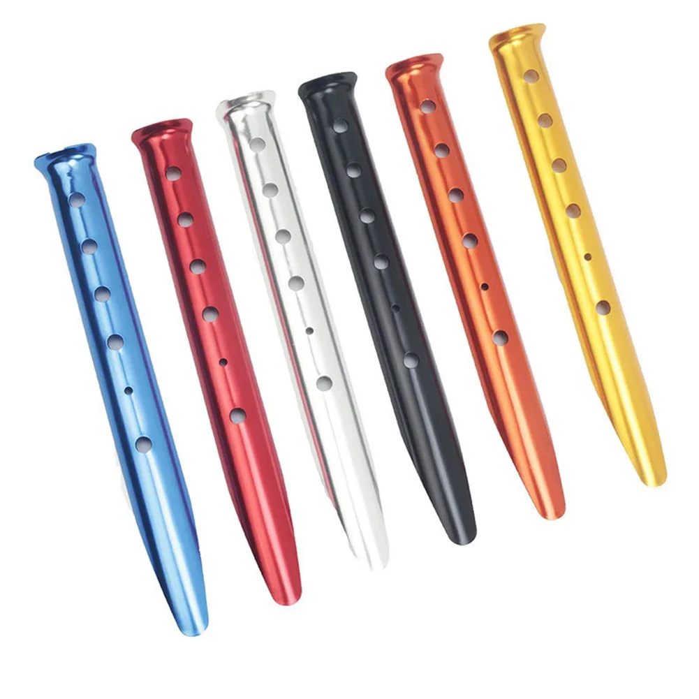 6PCS 31cm Beach U-Shape Tent Stakes Camping Tent Pegs For Outdoor Beach Camping Snow Sand Ground Tarp Accessories Aluminum Alloy