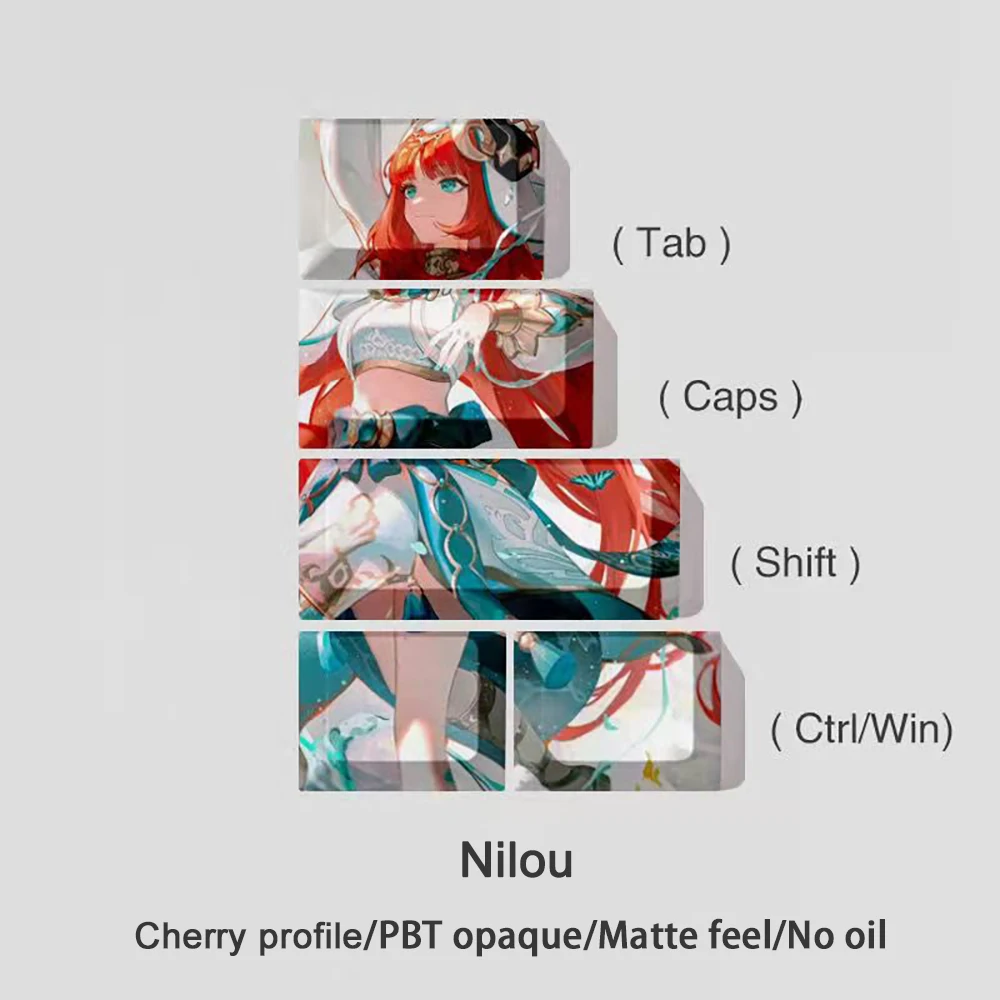 Cherry Perfil Keycaps, UTAO, YAE-MIKO, Teclado Mecânico XIAO, 5 Pcs
