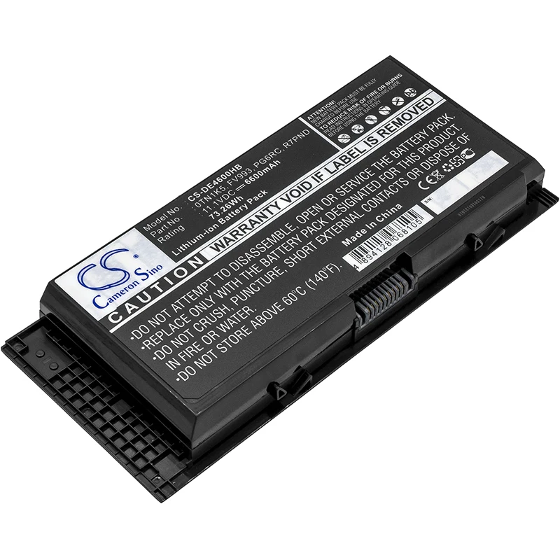 

CS 6600 мАч/73.26Wh Аккумулятор для ноутбука DELL Precision M6700,M6700 мобильный WorkSta,M6800,J5CG3,JHYP2,K4RDX,KJ321,MPK22,N71FM