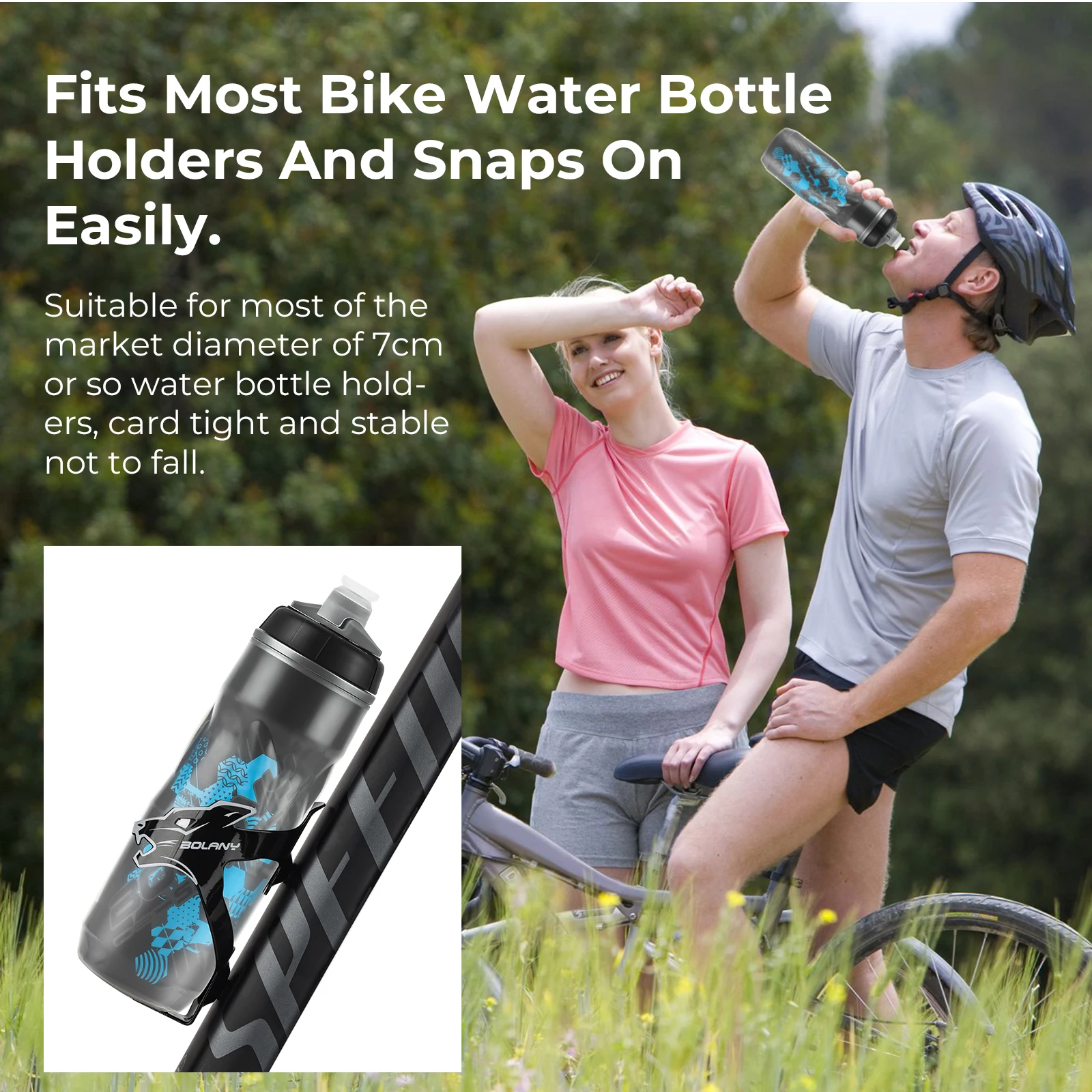 Bicycle 600ml Water Bottle Squeeze Out Water PP5 Double Layer Heat And Ice-Protected GYM Fitness Outdoor Sports Cup 1PC for BOLANY bicycle water bottle,water bottle,sports bottle