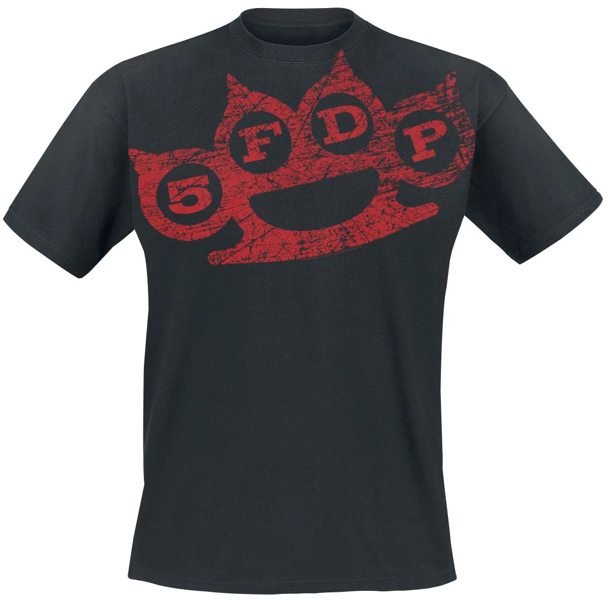 Vintage Five Finger Death Punch Red Brass Knuckle T-Shirt im Old-School-Metal-Stil