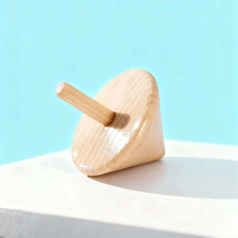 Wooden Spinning Top Unfinished Kids Educational Toys Party Favors Goodie Bag Stuffers Bulk Classroom Prizes Gifts Boys Girls - 6