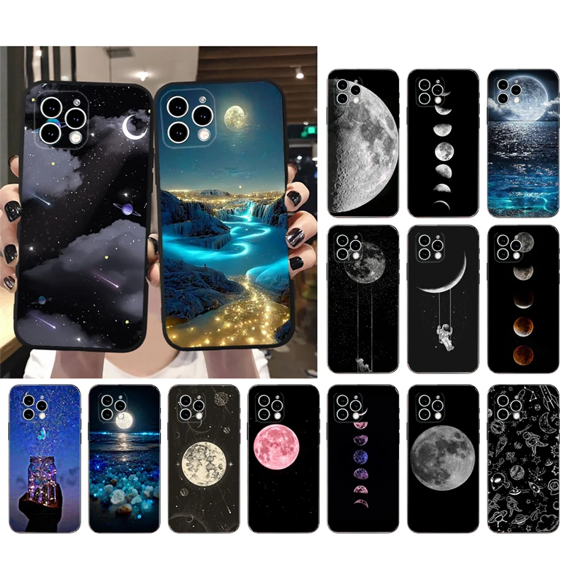 

Space Moon Planet Phone Case For iphone 15 14 Pro Max 13 12 11 Pro Max XSMax XR 12 13 mini 14 Plus Shell