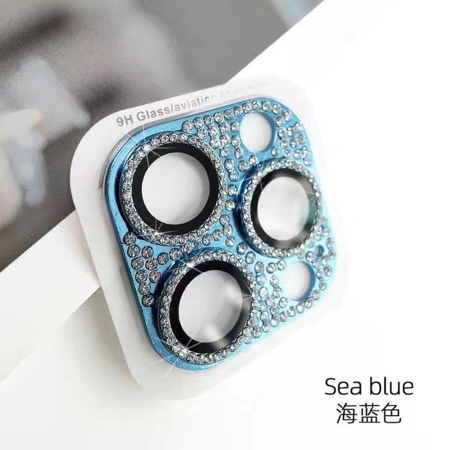 3D Glitter Rhinestone Camera Protector Case For iPhone 11 12 13 Pro Max Mini Fashion Bling Diamond Lens Protection Cover
