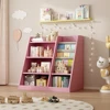 Pink Wooden Toy Storage Cabinet, Children's Bookshelf, Children's Bookcase, Adjustable Bookshelf Kids Bookshelf  Desk Bookshelf 1