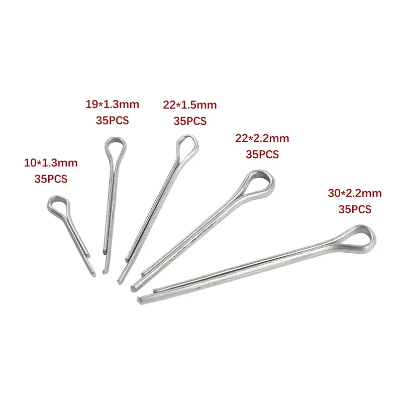 175 sztuk/zestaw Sliver Split Pins zawleczki mocowania różne
