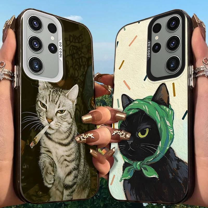 Handsome Cat Frosted Acrylic Phone Case