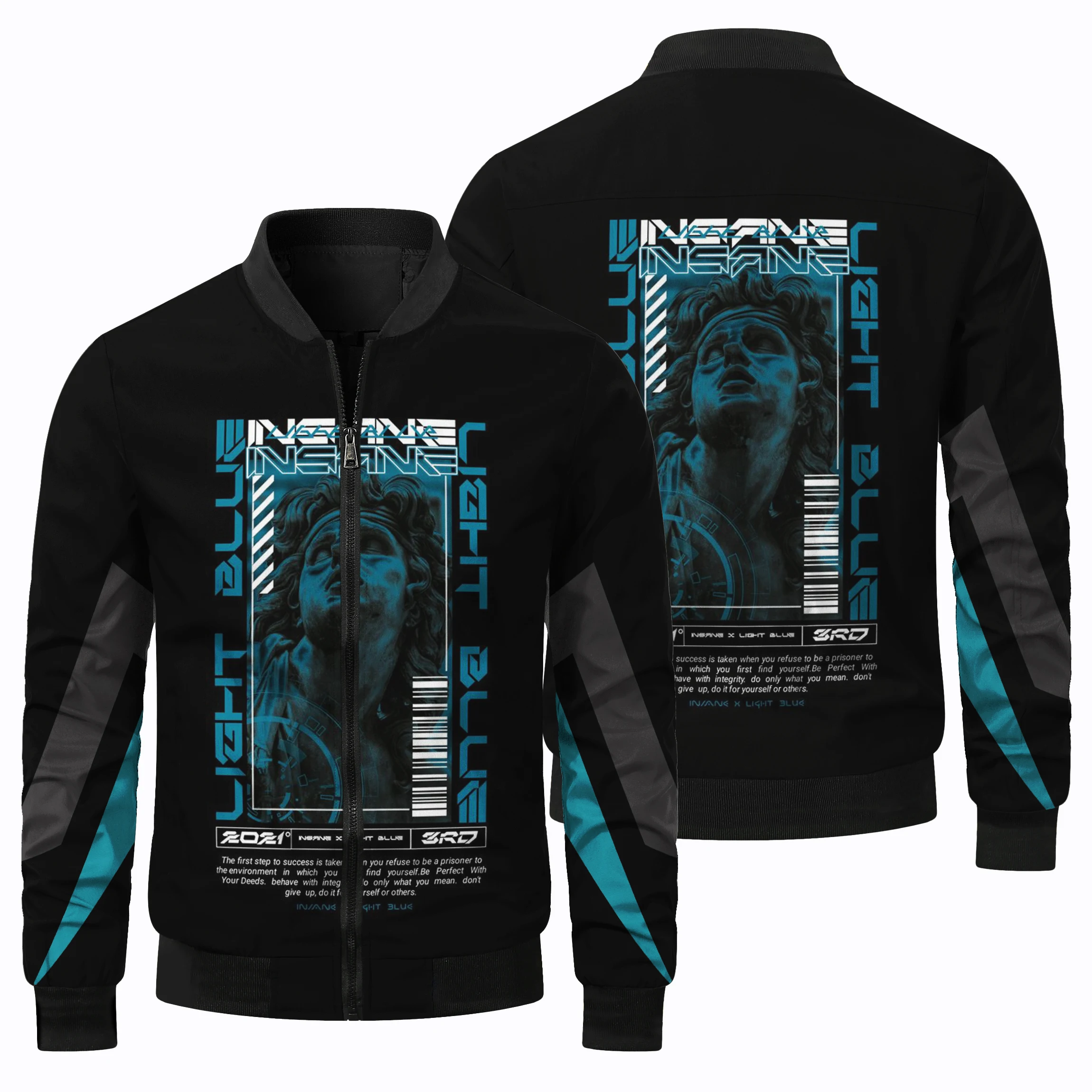 thumbnail image 1 of Chaqueta de manga larga con estampado de víbora 3D de terror para hombre, cortavientos para deportes al aire libre, ciclismo, clásica, con bolsillo con cremallera, 1 of 5