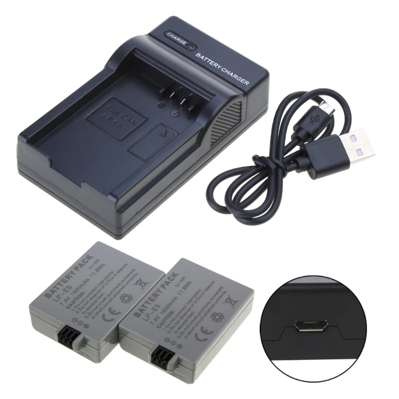 USB Battery Charger For Canon LP-E5 EOS 1000D 450D 500D Kiss F Kiss X2 Rebel Xsi camera battery charger rechargeable battery charger