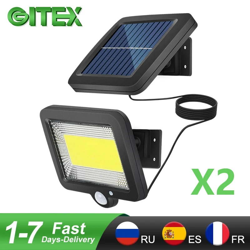 2 Pz/Lotto Led Solar Light Outdoor Led Wall Light Sensore Di Movimento Pir Lampada Solare Sensore A Infrarossi Impermeabile Luce Da Giardino