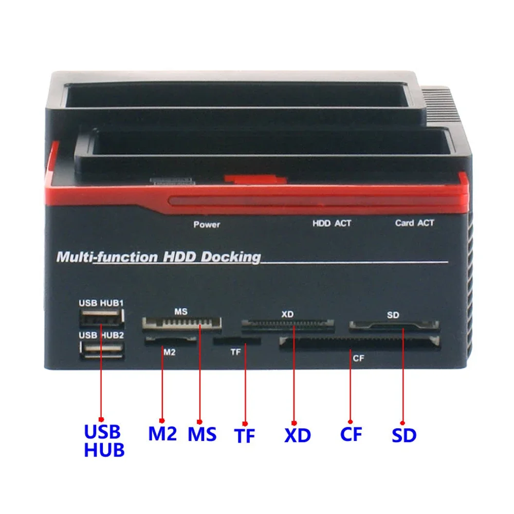 Hard Drive Docking Station 2.5 3.5 Inch SATA IDE HDD SSD Reader Dual Slots External Disk Box Enclosure Sata To Usb Adapter hdd enclosure external hard drive housing hard disk case