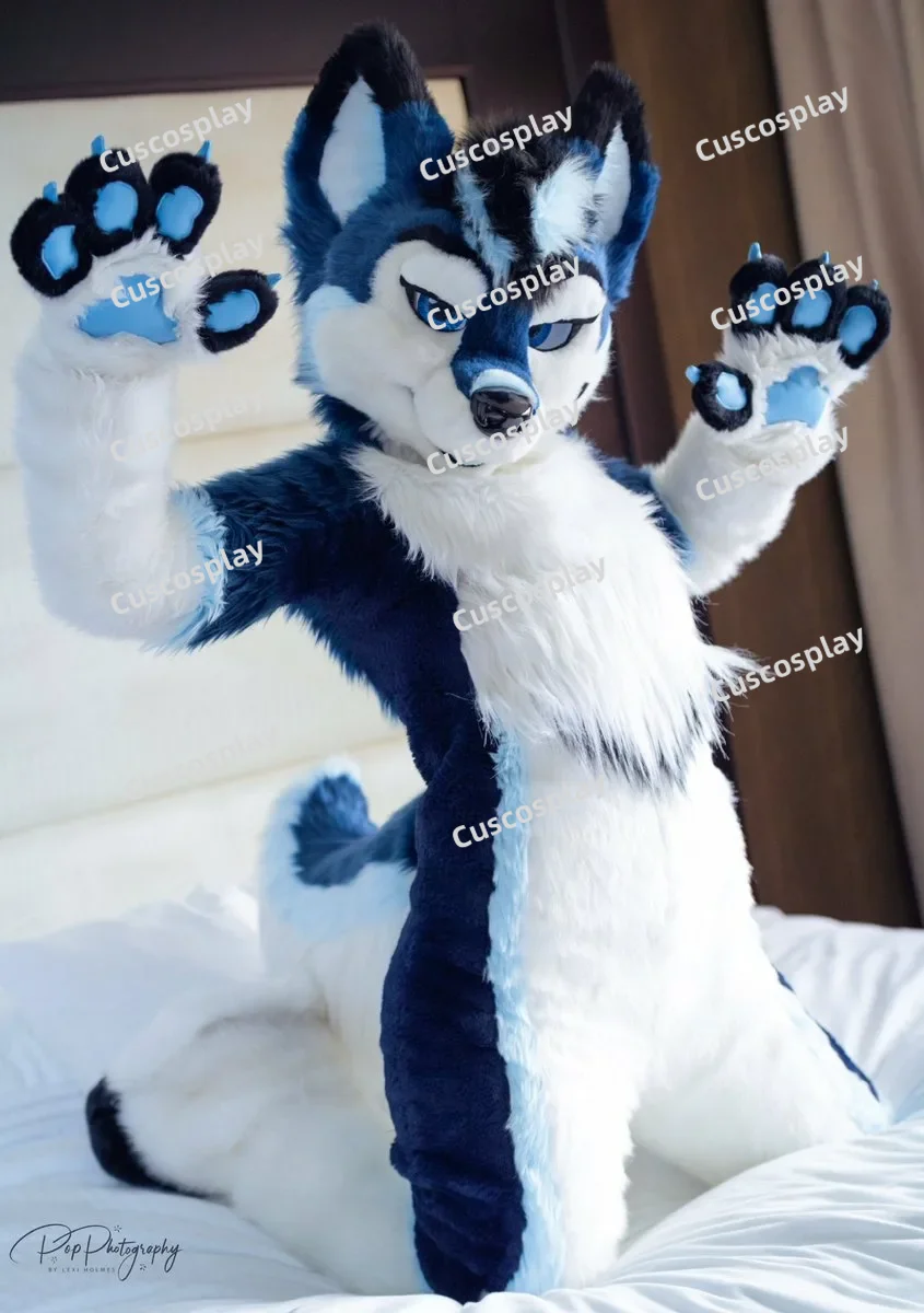 Christmas New Adult Husky Fox Dog Fursuit Mascot Costume Customize ...