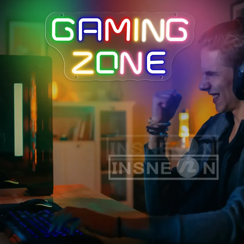 Insegna Al Neon Game Room LED Con Regolazione Luminosità USB – Decorazione Parete Per Stanza Giochi E Party