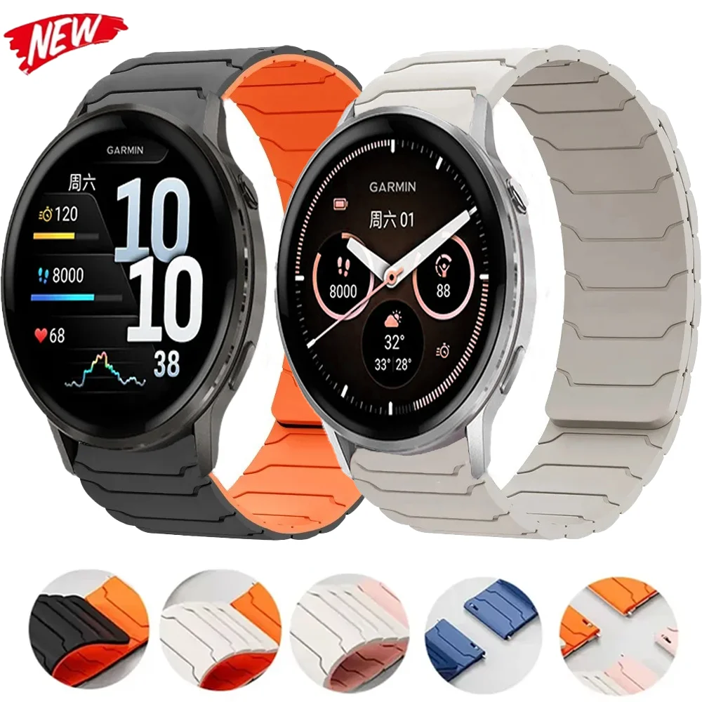 Sports Silicone Strap, Magnetic Bracelet, 20mm 22mm Band