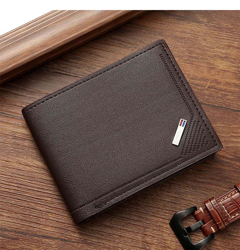 Slim Wallets for Men Money Clip Men's Youth Luxury Short Leather Card Holder Thin Minimalist Bifold Man Wallet