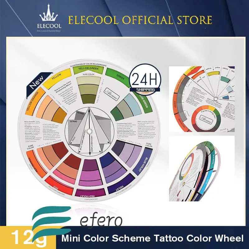 

Профессиональная тату-краска для ногтей 12-цветная бумага для карт wheel трехслойный дизайн с направляющим круговым вращением среднего круга