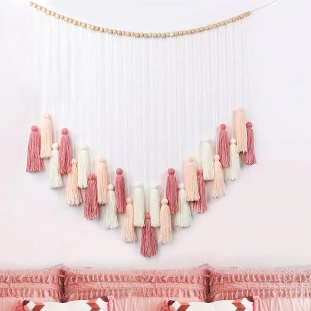 Fali Gobelin Háttér Lógó Dekoráció Esküvői Makrame Kollégiumi Szoba Bojt Otthoni Nagy Fa Gyöngyök Medál Óvoda Kézzel Szövött - Image 4