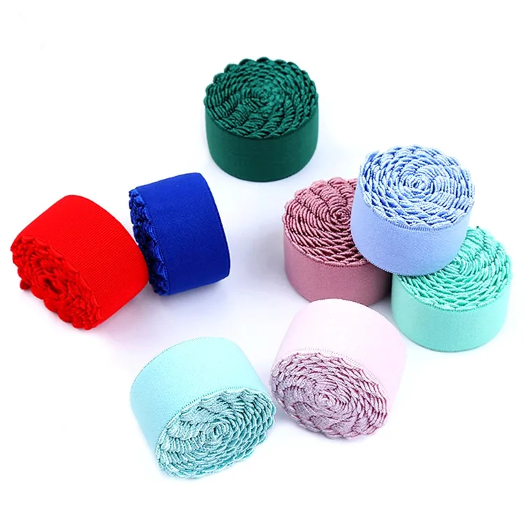 2.5cm 컬러 초승달 가장자리 스웨이드 탄성 밴드 댄스 정장 스커트 바지 속옷 브래지어 레이스 액세서리