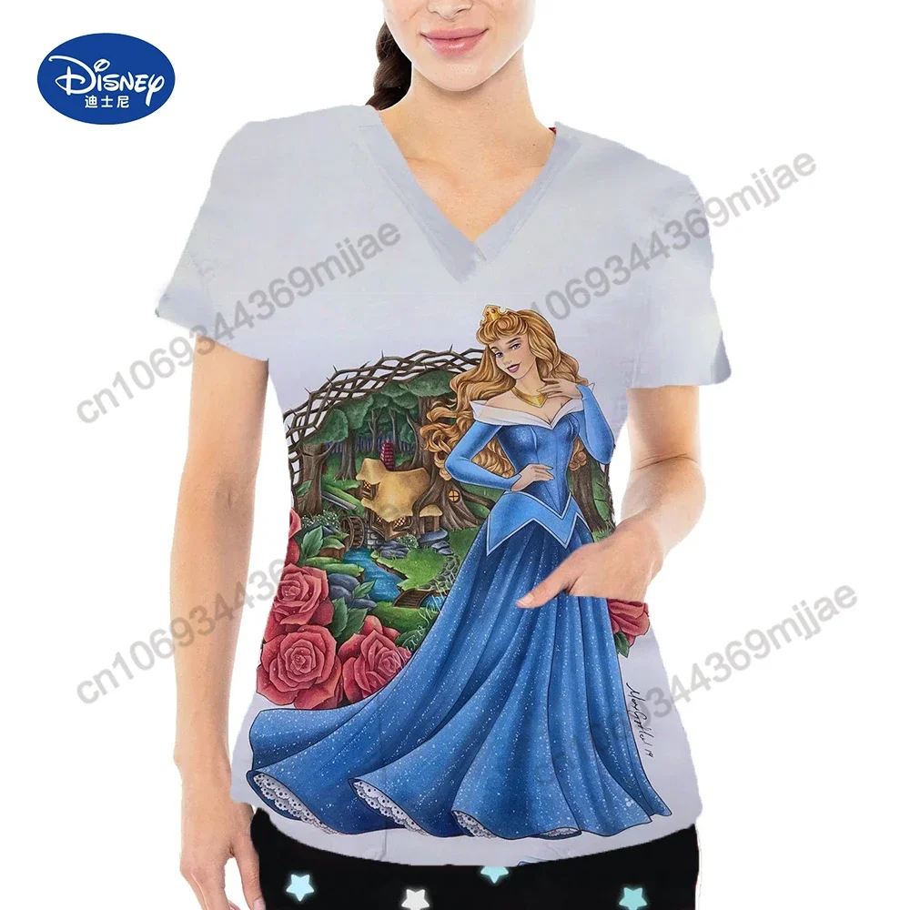 

Женская одежда большого размера с V-образным вырезом, бесплатная доставка, укороченная футболка с мультяшным рисунком для женщин, женские футболки с карманами, футболки с коротким рукавом