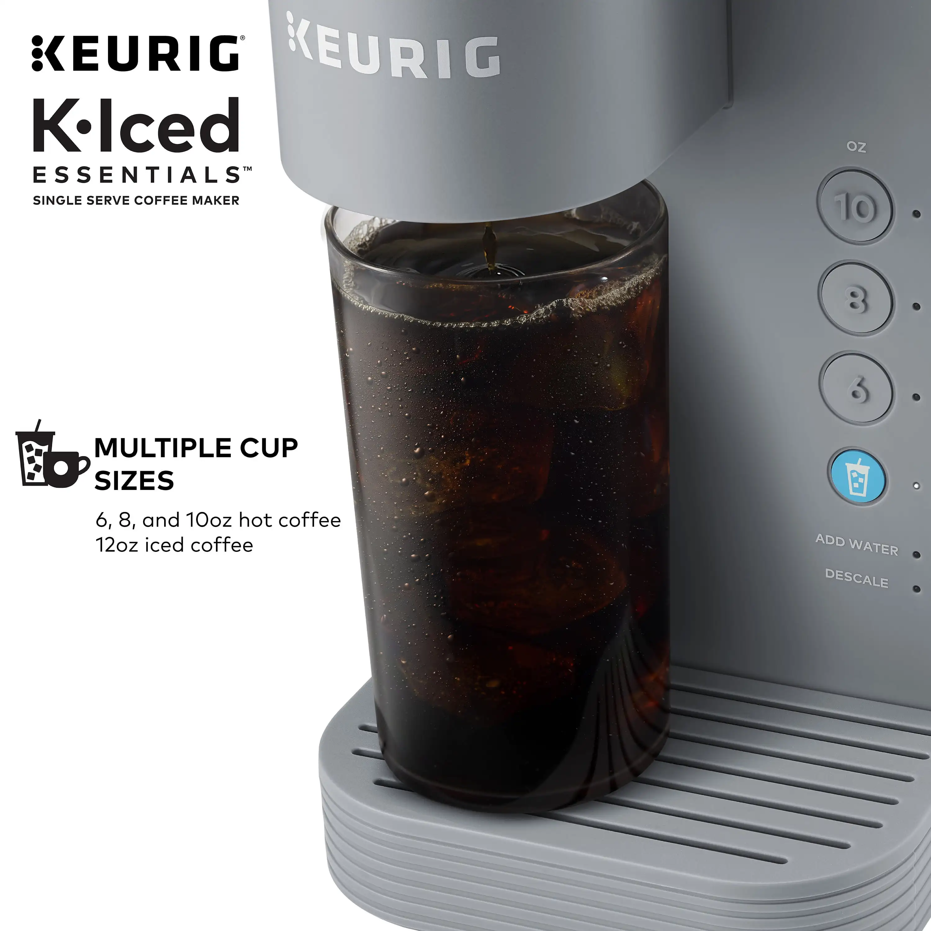  Keurig K-Slim + ICED Single Serve Coffee Maker, Brews 8 to  12oz. Cups, Gray: Home & Kitchen