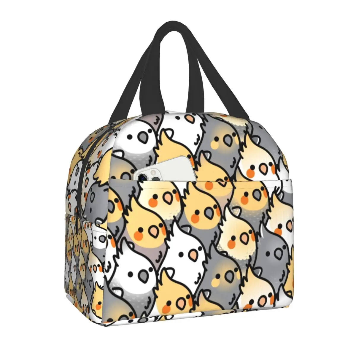 

Chubby Cockatiel Party Insulated Lunch Bag for Outdoor Picnic Cute Parrot Birds Resuable Cooler Thermal Bento Box Women Kids