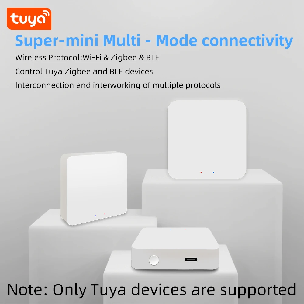 Zigbee Hub 3-in-1 WiFi Zigbee 3.0/Bluetooth Gateway Tuya Wireless Multimode Gateway Smart Home Bridging Hub Compatible with