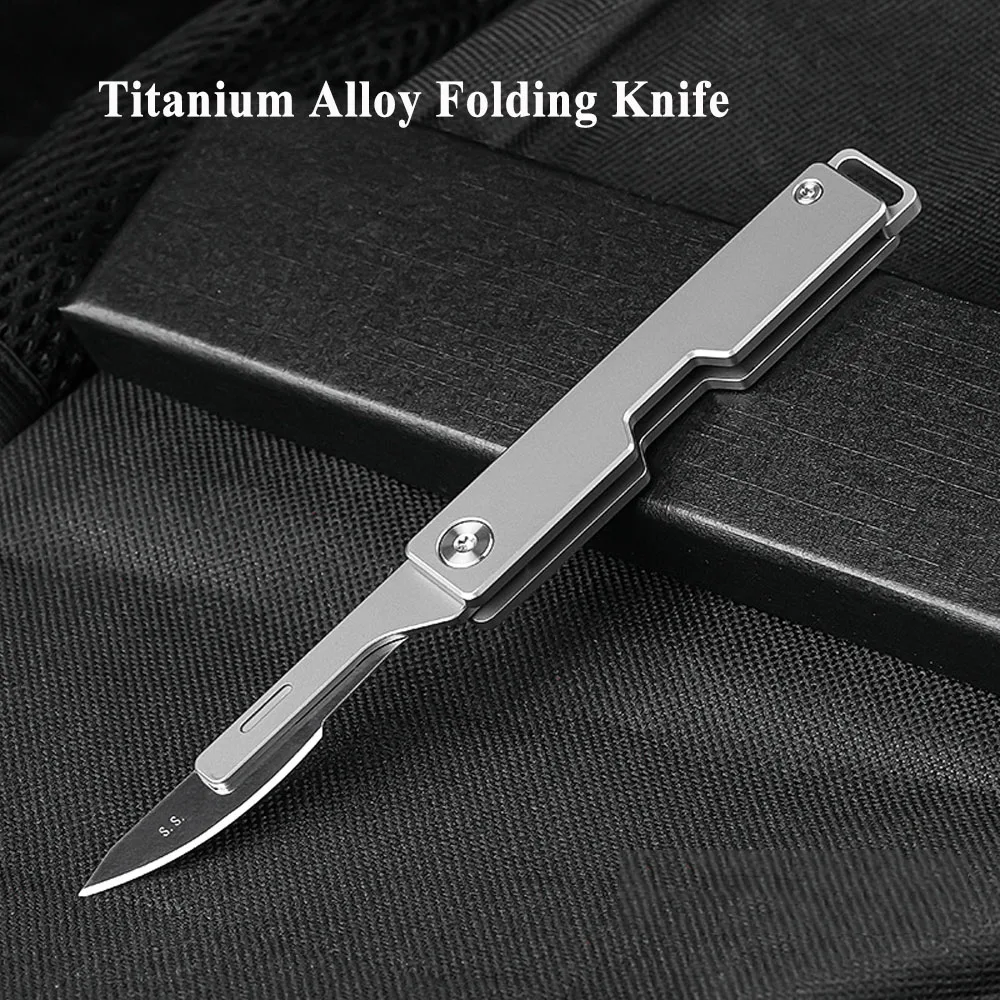 10PCS24BladesTitaniumFoldingKnifeOutdoorSurvivalEmergency