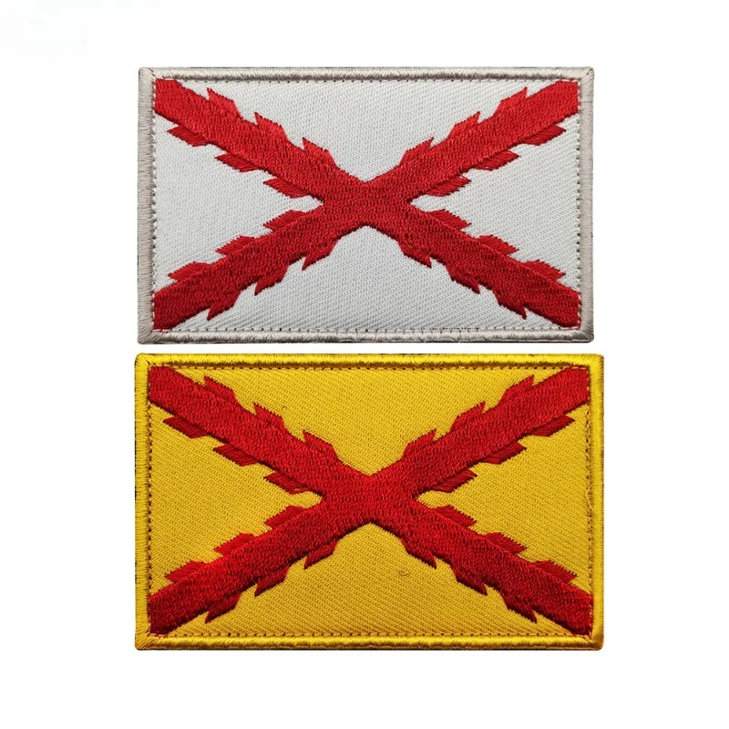 

Бордовая нашивка с крестом, испанская искусственная вышивка, Военная Тактическая искусственная кожа и петля, одежда для багажа