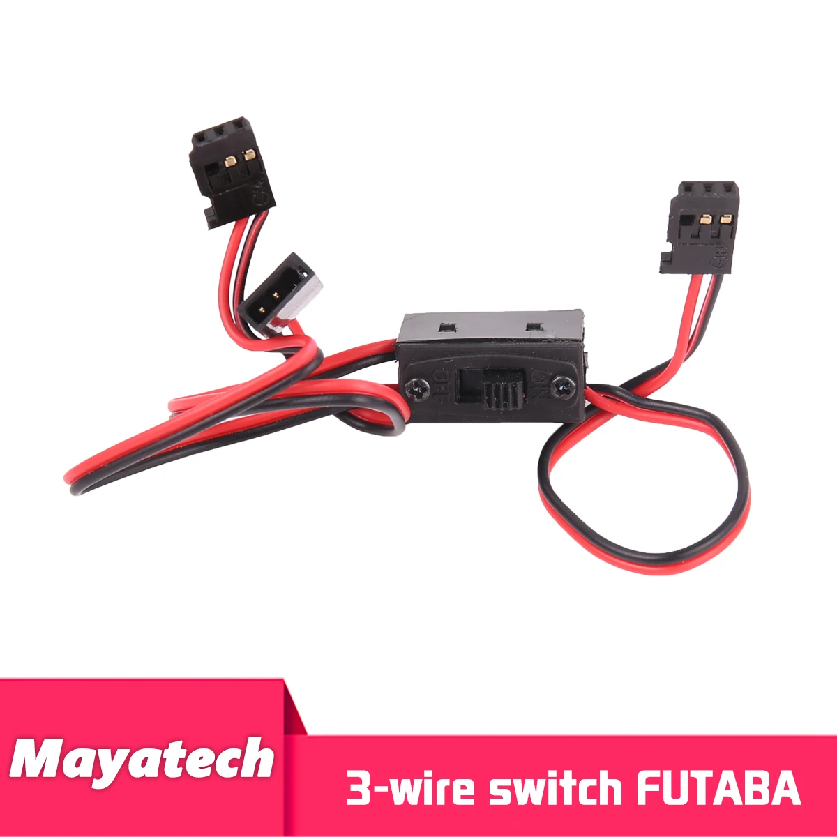 3x On/Off Switch Cables With Charging Jack – Compatible With JR, Graupner, Futaba – 22AWG, 15cm Length