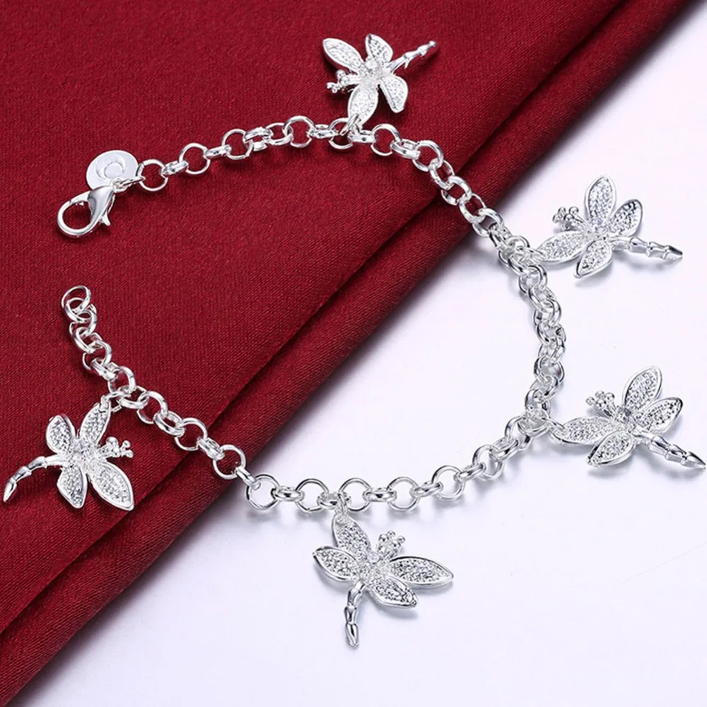 

High Quality Full Waterdrops Bracelet for Women Solid 925 Sterling Silver Fashion Jewelry Charm Bracelet
