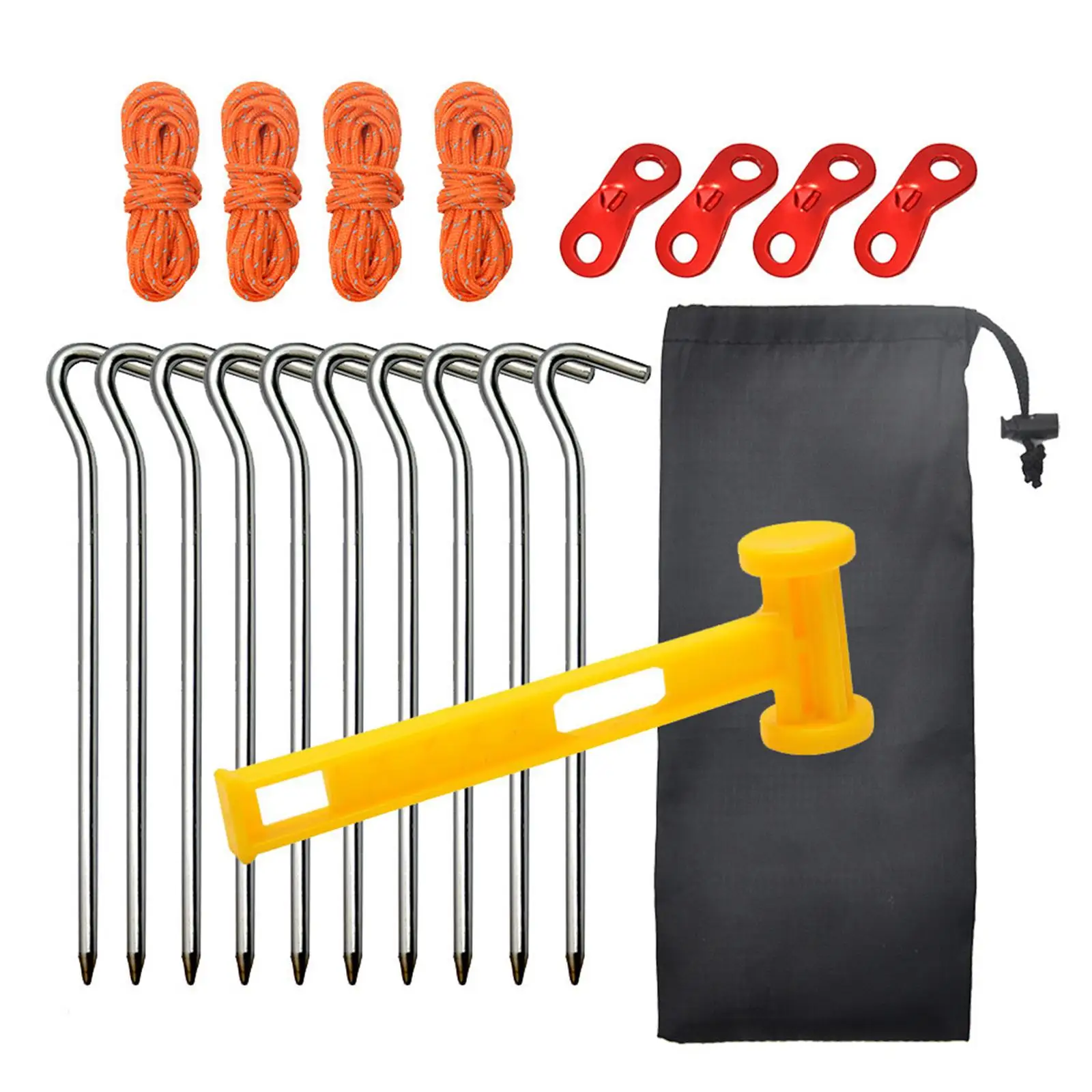 10x Tent Stakes Pegs Ground Stakes Lawn Ground Pin Camping Tent Nails Stake