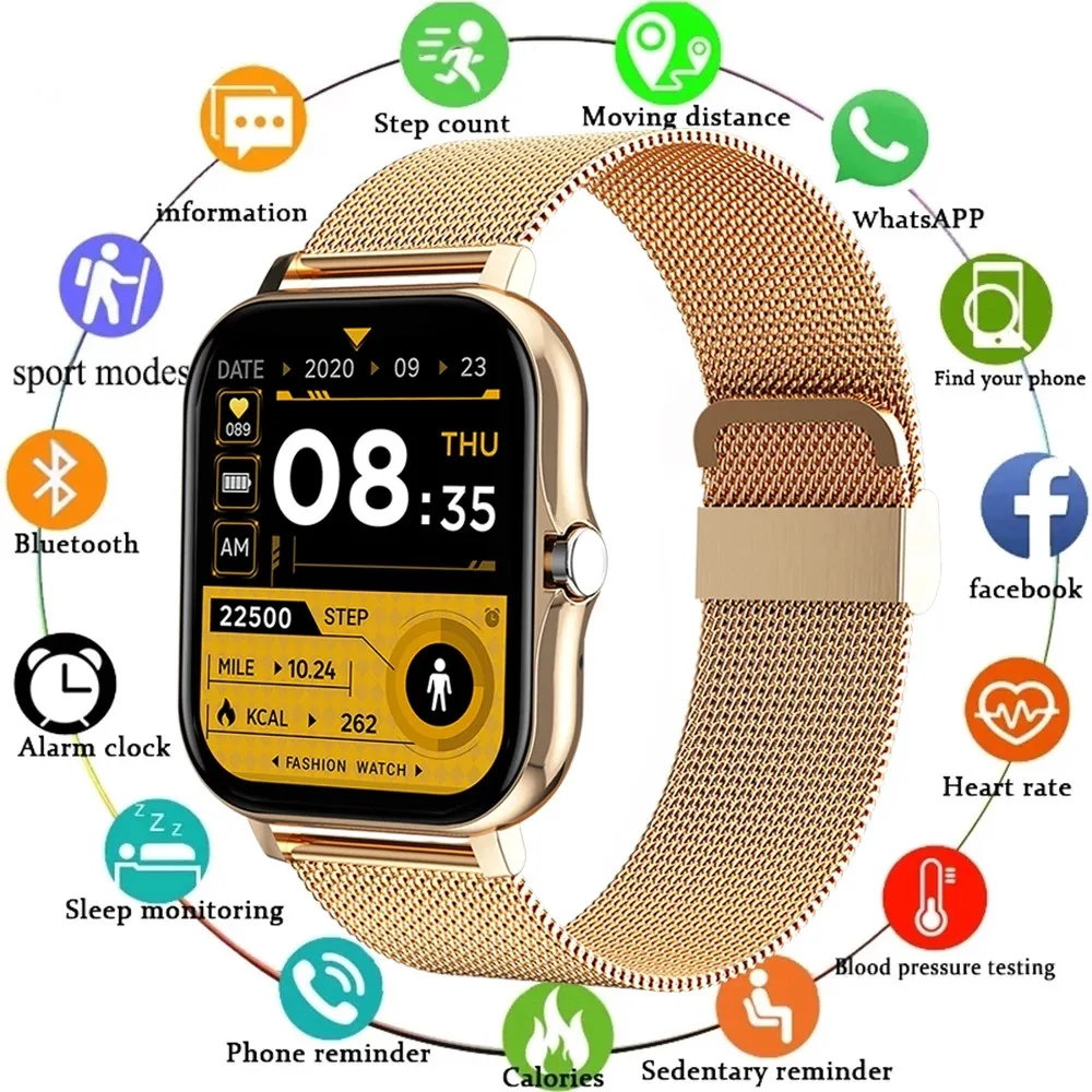 2022 New Smart Watch Women Men 1 69 Full Touch Heart Rate Pressure Sleep Monitoring Bluetooth