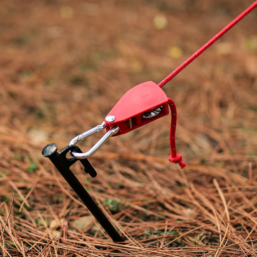 4mm 4m Rope Fastener Reflective Nylon Tent Wind Rope Tensioner Carabiner Tent Wind Fixed Buckle Adjustable for Camping