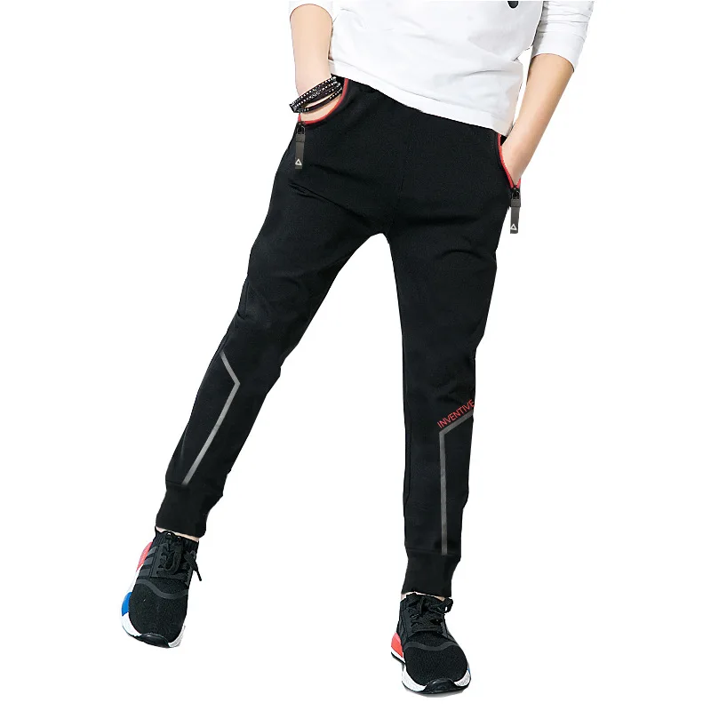 

Boys Pants Spring New Letter Print Sweatpants Streetwear Children's Clothing for Girls Zipper Design Slacks Slim Trousers 4-14 Y