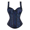 105577-739c8b.jpg Corset femme avec bretelles noir surbuste Corsets gilet grande taille Steampunk Corsets et Bustiers à lacets désossé Jacquard haut Corset