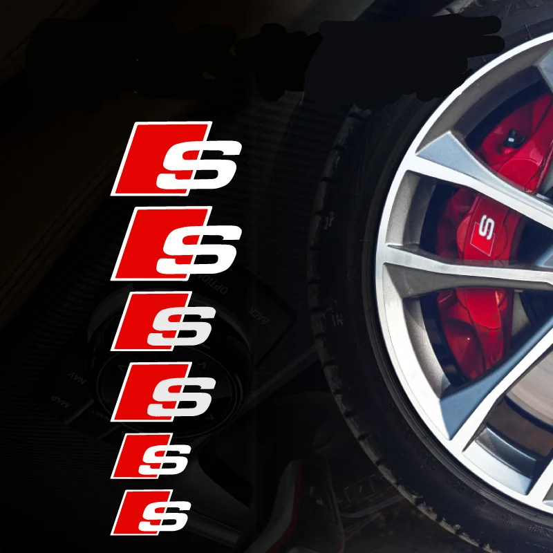 

Custom Make Sets of 6pcs Fits Audi S Brake Caliper Badge Sticker Decal High Temp