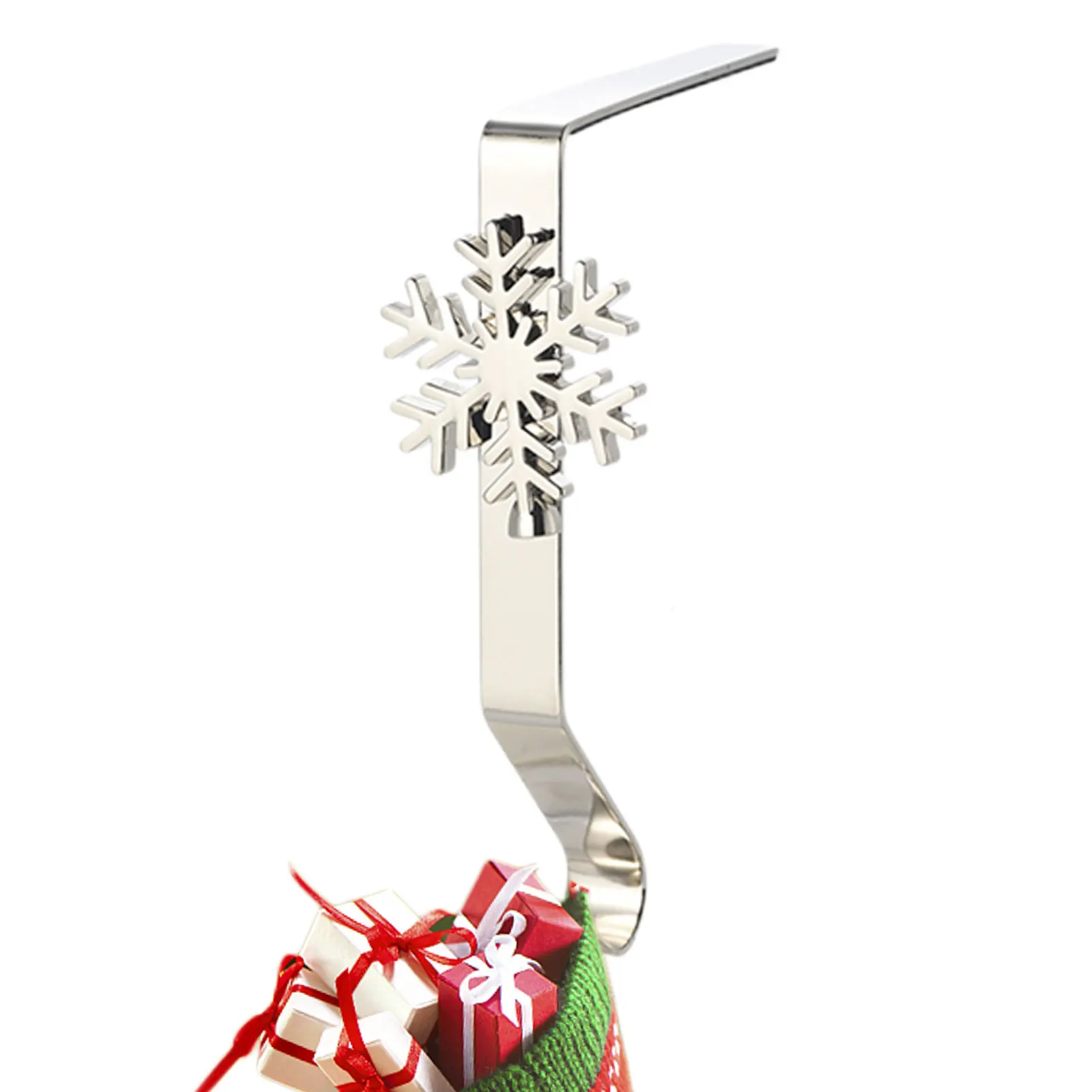 2 X Weihnachtsstrumpf-Haken, Festliches Edelstahl Produktbild-Vorschau 2