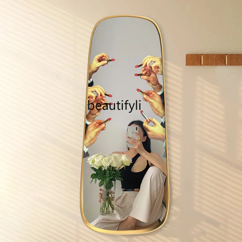 

Light Luxury Full-Length Mirror Wall-Mounted Creative Full-Length Mirror Wall-Mounted Home Dressing Floor Mirror