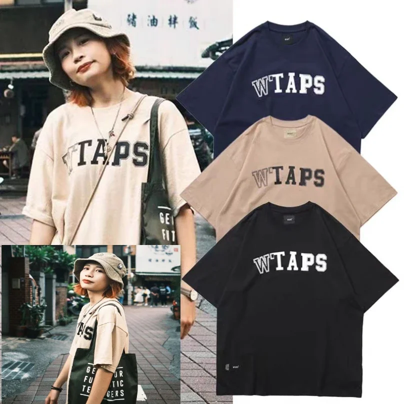 

Скрытая W футболка с буквенным логотипом wtap, мужская и женская футболка лучшего качества в стиле оверсайз, уличная одежда, топы TeeY2k