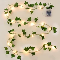 2M-10M Flower Green Leaf String Lights Artificial Ivy Vine Fairy Light Wedding Party Decoration Christmas Home Room Wall Plant 6