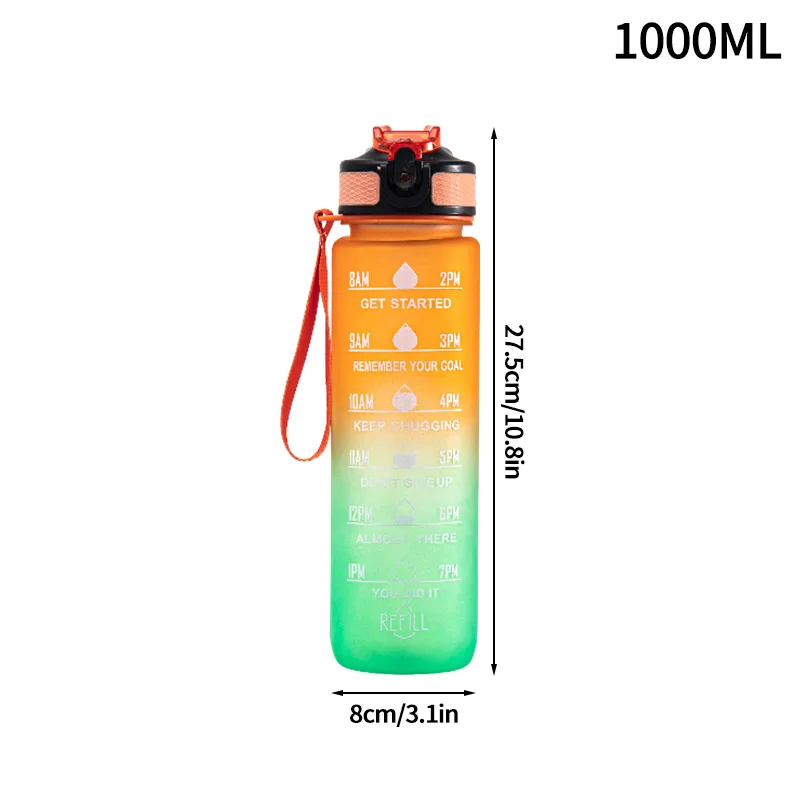 Description Picture 4 of item750/1000ML Sports Bottle Gradient Color Water Bottle with Time Scale Portable Outdoor Sport Drinking Cup Cycling Camp Water Cup