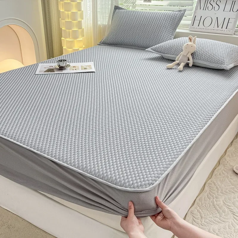 Summer Latex Summer Mat Kit Cooling Feel Bed Pad and Pillowcase Cold Sleeping Bed Mat for Breathable Folding Cool