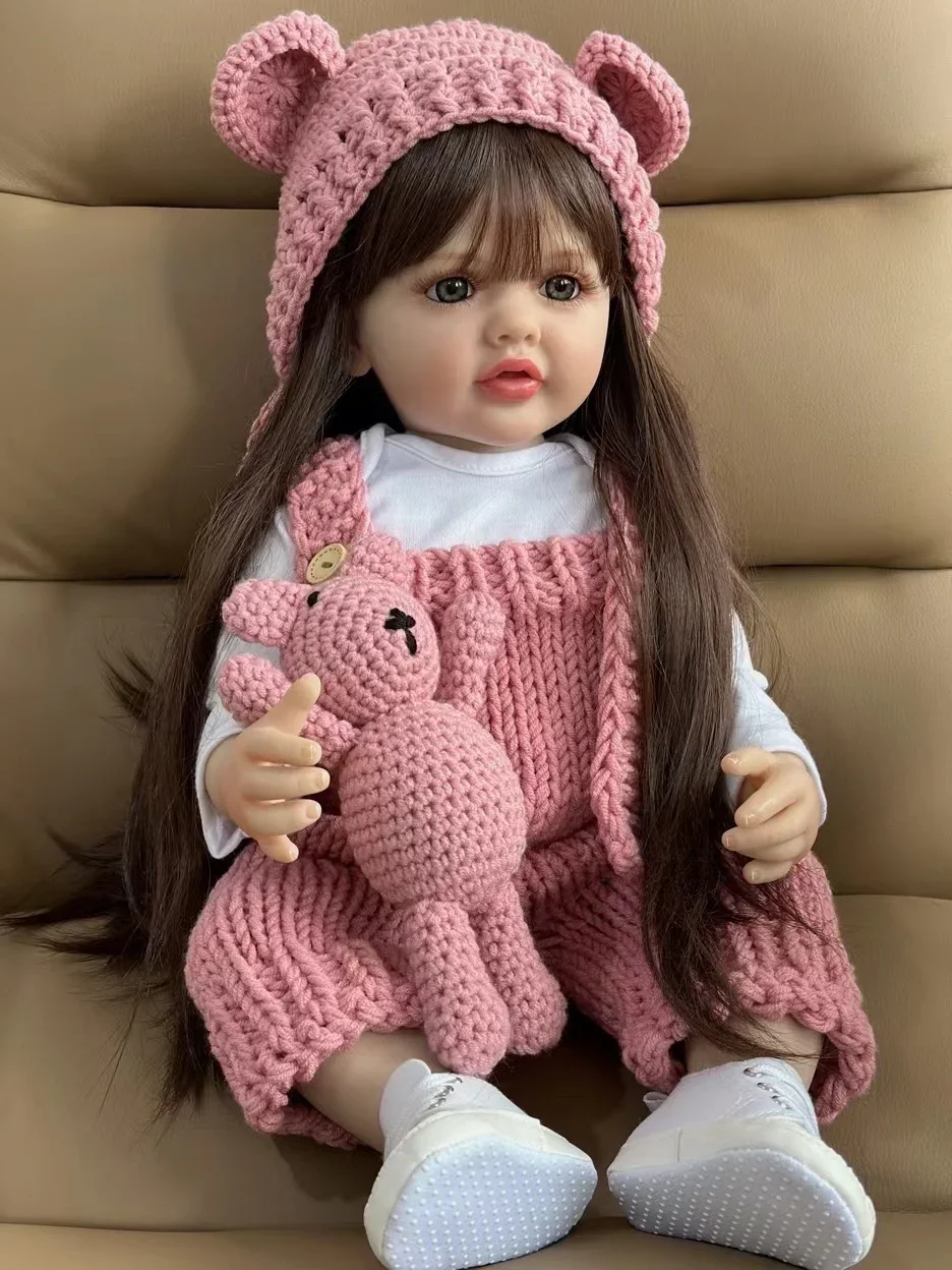 BZDOLL 55 CM 22 Inch Reborn Dolls Realistic Full Silicone Baby Bebe Newborn Girl Doll Princess Toddler Toy Gift 3
