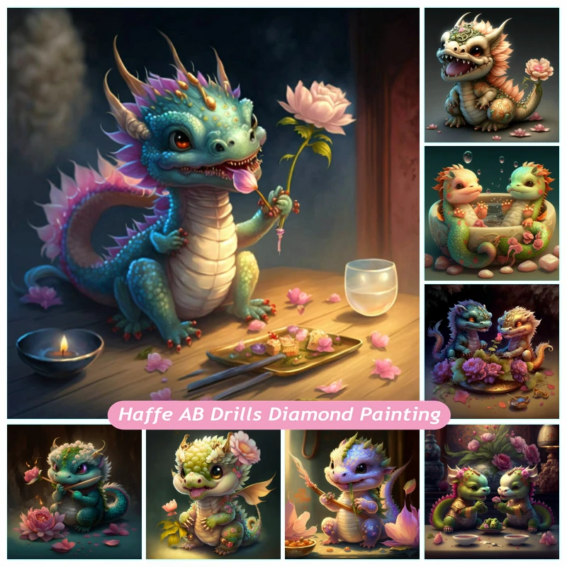 5D DIY My Diamond Art colorful Baby Dragon Diamond Painting -  Norway