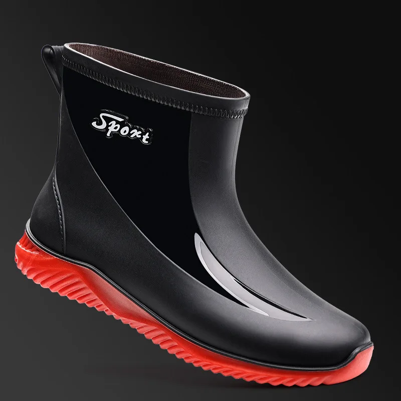 Bottes pêche mode courtes homme imperméables antidérapantes cuisine travail lavage auto chaussures