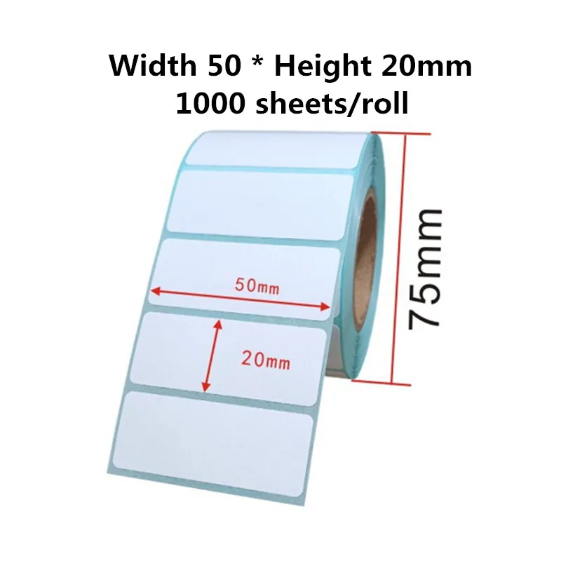 

Width 50 * Height 20mm Sticker Label Thermal Printer Barcode Self adhesive Paper Waterproof/Oil proof/Alcohol proof